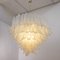 Murano Glass Leaves Opal Color Suspension Chandelier, Italy, 1990s 6
