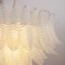 Murano Glass Leaves Opal Color Suspension Chandelier, Italy, 1990s 11