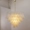 Murano Glass Leaves Opal Color Suspension Chandelier, Italy, 1990s 5