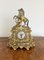 Antique Victorian Gilded Clock with Porcelain Detail, 1860 1