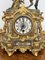 Antique Victorian Gilded Clock with Porcelain Detail, 1860, Image 3