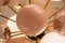 Lámpara de araña de bola opalina rosa con accesorio de latón dorado, Imagen 5