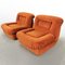 Vintage Space Age Brick Rust Velvet Armchairs from Poltrone, 1970s, Set of 2 10