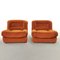 Vintage Space Age Brick Rust Velvet Armchairs from Poltrone, 1970s, Set of 2 6