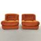 Vintage Space Age Brick Rust Velvet Armchairs from Poltrone, 1970s, Set of 2, Image 6
