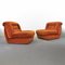 Fauteuils Space Age Vintage en Velours Brique Rouille de Poltrone, 1970s, Set de 2 1