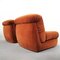 Vintage Space Age Brick Rust Velvet Armchairs from Poltrone, 1970s, Set of 2, Image 9