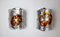 Orange Murano Glass Wall Lights from Mazzega, Italy, 1970a, Set of 2, Image 1