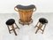 Mid-Century Bamboo Tiki Bar and Stools, 1960s, Set of 3 4