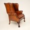 Georgian Leather Wing Back Armchairs, 1930s, Set of 2, Image 5
