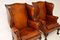 Georgian Leather Wing Back Armchairs, 1930s, Set of 2 6