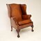 Georgian Leather Wing Back Armchairs, 1930s, Set of 2, Image 4