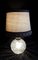 Lampe de Bureau Vintage avec Intérieur - Socle en Verre Éclairé et Abat-Jour Beige, 1970s 4