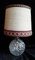 Vintage Table Lamp with Interior -Lit Glass Base and Beige Shade, 1970s, Image 1