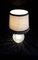Vintage Table Lamp with Interior -Lit Glass Base and Beige Shade, 1970s 5