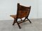 Mid-Century Leather Folding Lounge Chair, 1950s 2