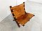 Mid-Century Leather Folding Lounge Chair, 1950s 5