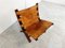 Mid-Century Leather Folding Lounge Chair, 1950s, Image 5