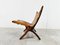 Mid-Century Leather Folding Lounge Chair, 1950s, Image 9