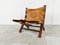 Mid-Century Leather Folding Lounge Chair, 1950s, Image 7