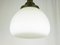 Italian Opaline Glass Brass Pendant Lamp in the style of Azucena, 1950s, Image 3