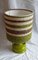 Lampada da tavolo vintage con base in ceramica verde e paravento in tessuto originale, Germania, anni '70, Immagine 2