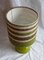 Lampada da tavolo vintage con base in ceramica verde e paravento in tessuto originale, Germania, anni '70, Immagine 3