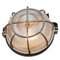 Industrielle Vintage Wandlampe aus Bakelit & Holophanglas 5