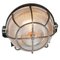 Industrielle Vintage Wandlampe aus Bakelit & Holophanglas 3