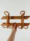 Mid-Century French Riviera Rattan and Bamboo Wall Coat Rack Stand, Italy, 1960s 3