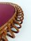 Mid-Century Italian Oval Riviera Spiral Bamboo and Rattan Mirror, 1960s, Image 9