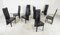 Vintage Italian Dining Chairs in Lacquered Wood and Leather, 1980s, Set of 8, Image 9