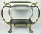 Mid-Century Modern Tea Trolley in Brass Black Glass, 1950s, Image 1