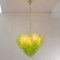 Suspension Chandelier in Murano Glass Leaves Green Color, Italy, 1990s 3