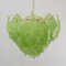Suspension Chandelier in Murano Glass Leaves Green Color, Italy, 1990s 6