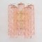 Wall Light with Murano Glass Decorated in Pink Color with Cylinders, Italy, 1990s 2