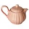 Rosafarbene Mid-Century Teekanne aus Keramik für Les Salins, Frankreich 1