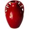 Jarrón Art Déco de cerámica en color rojo, Francia, años 40, Imagen 1