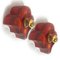 Several Flower Red Ceramic Wall Lights attributed to Hustadt Keramik, Germany, 1970s, Set of 4 10