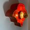 Several Flower Red Ceramic Wall Lights attributed to Hustadt Keramik, Germany, 1970s, Set of 4 8