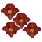 Several Flower Red Ceramic Wall Lights attributed to Hustadt Keramik, Germany, 1970s, Set of 4 1