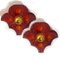 Several Flower Red Ceramic Wall Lights attributed to Hustadt Keramik, Germany, 1970s, Set of 4 11
