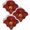 Several Flower Red Ceramic Wall Lights attributed to Hustadt Keramik, Germany, 1970s, Set of 4 13