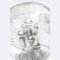 Lámpara de mesa o de pie grande de cromo con esfera de cristal burbuja ahumado de Doria Leuchten, años 70, Imagen 7