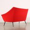Red Fabric Sofa, Italy, 1950s-1960s 7