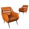 Leatherette Armchairs, Italy, 1950s-1960s, Set of 2 1