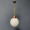 Opaline Glass Bulb Lamp with Copper Furrant 1