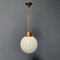 Opaline Glass Bulb Lamp with Copper Furrant, Image 1