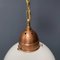 Lámpara de bulbo de vidrio opalino con Furrant de cobre, Imagen 6