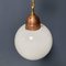Lámpara de bulbo de vidrio opalino con Furrant de cobre, Imagen 5